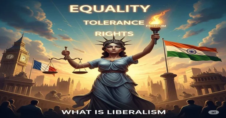 "What is Liberalism: एक महिला के माध्यम से समानता, सहिष्णुता और अधिकारों की अवधारणाओं को दर्शाया गया है, भारत, फ्रांस और ब्रिटेन की पृष्ठभूमि में."